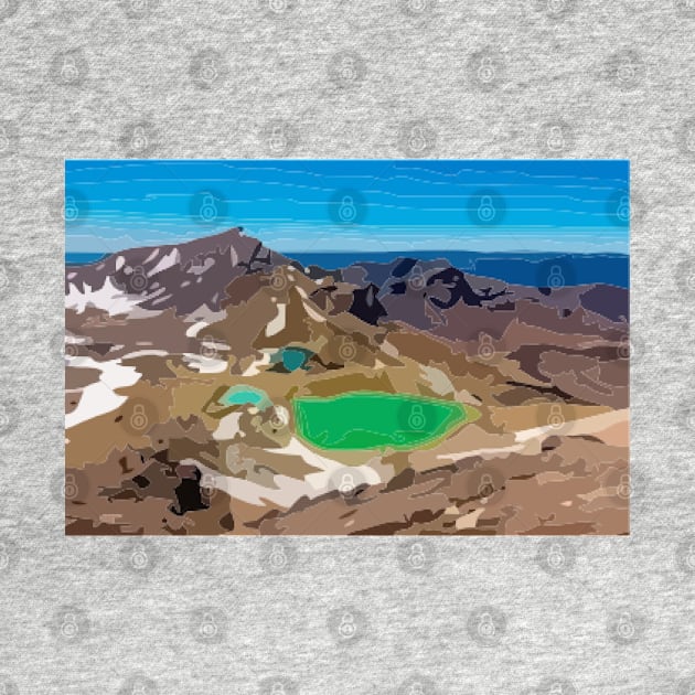 Tongariro Alpine Crossing Digital Painting by gktb